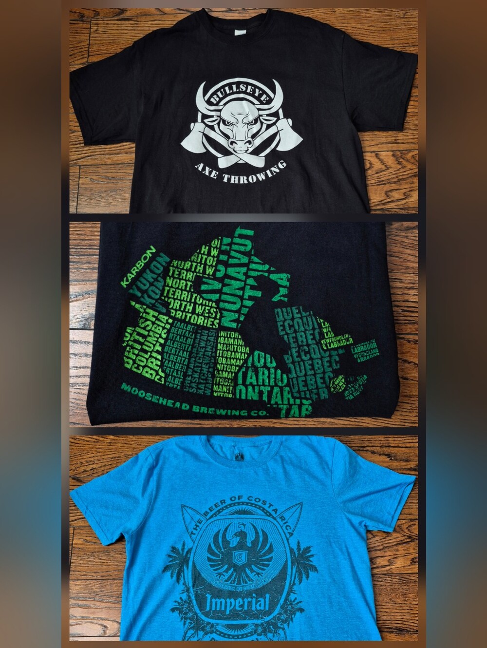 T-Shirt Bundle - 3 Tees - Black, Blue, Beer Themed - Unisex - Mens M / L fit